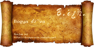 Bogya Éva névjegykártya