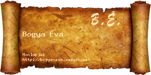 Bogya Éva névjegykártya