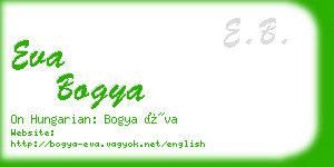eva bogya business card